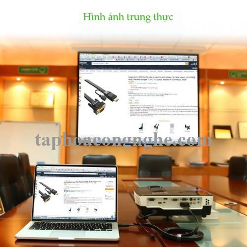 Ugreen 40232 3M màu Đen Cáp chuyển đỗi HDMI sang VGA kèm cổng trợ nguồn Micro USB MM101 30040232